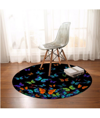 Tapis Rond Papillon Multicolore la colonne vertébrale